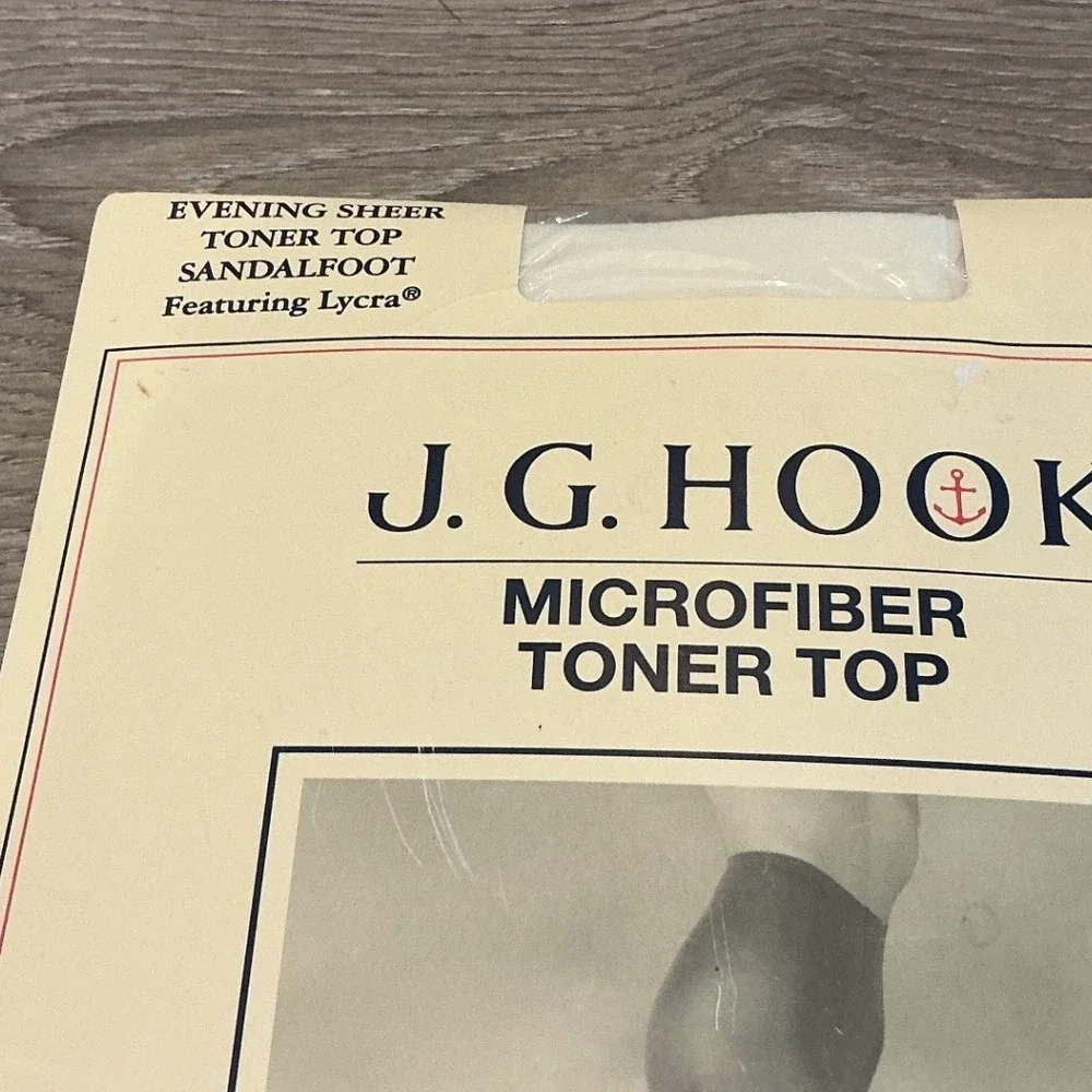 NEW Vtg JG Hook Nylon Spandex Pantyhose Tall Ivory Microfiber Toner Top Sheer